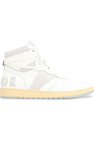 Rhude Sko, Herre, Hvid, 41 EU, Læder, Vintage Læder High-Top Sneakers