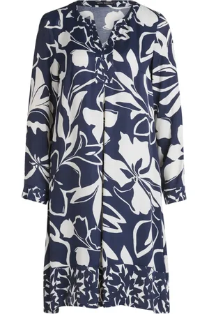 Betty Barclay Kjole, Dame, Flerfarvet, 4XL, Uld, Paisley Langærmet Tunika Kjole