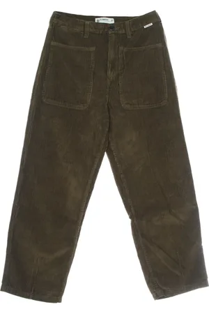 Element Bukser, Dame, Grøn, W26, Bomuld, Højtaljede Corduroy Bukser Teak