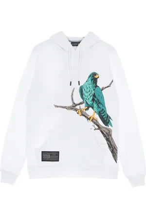 DOLLY NOIRE Sweathshirts & Hoodies, Herre, Hvid, L, Bomuld, Hvid Peregrine Falcon Hoodie
