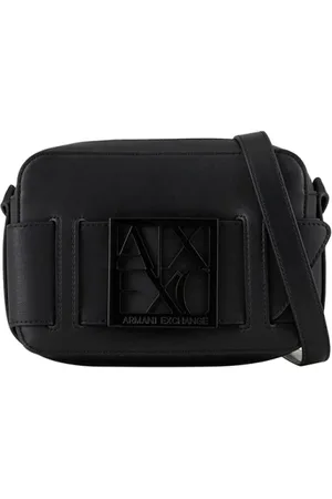 Armani Exchange Taske, Dame, Sort, ONE SIZE, Læder, Sort håndtaske med gyldne detaljer