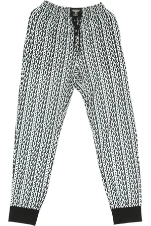 Boy London Bukser, Herre, Sort, S, Sort/Hvid Jogger Sweatpants Tracksuit Mænd