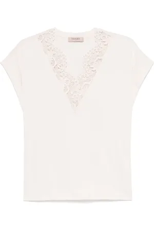 Twin-Set Top, Dame, , 2XL, Uld, Stilfulde T-shirts og Polos