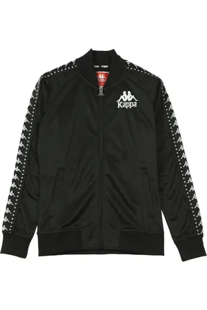 Kappa Jakke, Dame, Sort, XL, Uld, Stilfuld Kvinders Track Jacket i Sort/Hvid