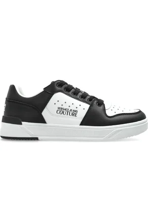 VERSACE Sko, Herre, Sort, 42 EU, Læder, Sneakers med logo