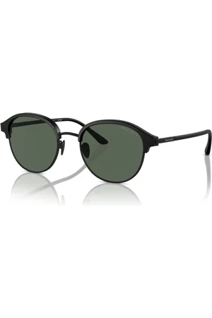 Giorgio Armani Tilbehør, Herre, Sort, 52 MM, Mat Sort/Mørkegrøn Solbriller AR 8215