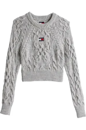 Tommy Hilfiger Strik, Dame, Grå, XS, Uld, Striktrøje med stjerner
