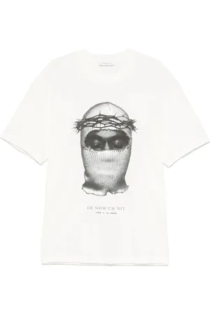 Ih Nom Uh Nit Top, Herre, Hvid, L, Bomuld, Hvid Logo Print T-shirt Maske