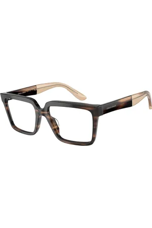 Giorgio Armani Tilbehør, unisex, Brun, 55 MM, Stribet Brun Brillestel AR 7230U