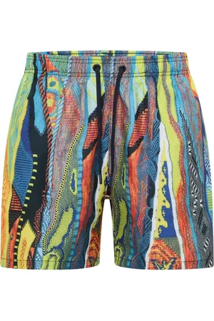 Carlo Colucci Badetøj, Herre, Flerfarvet, 3XL, Uld, Strikprint Badeshorts Stilfuldt Design