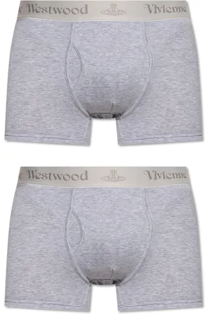 Vivienne Westwood Undertøj, Herre, Grå, M, Bomuld, To-pakke boksere med logo