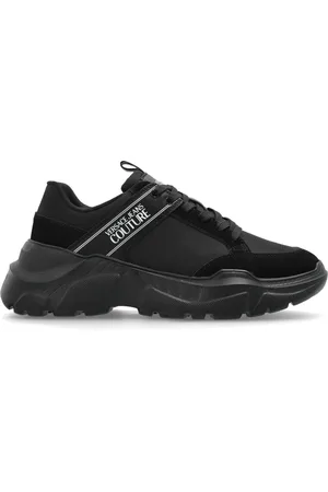 VERSACE Sko, Herre, Sort, 44 EU, Læder, Sneakers med logo