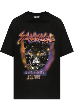 VERSACE Top, Herre, Sort, 2XL, Bomuld, Trykt T-shirt