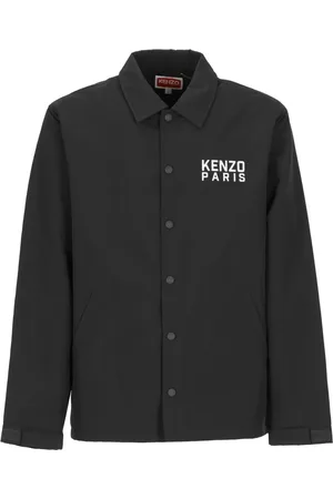 Kenzo Jakke, Herre, Sort, L, Uld, Sort jakke med krave og logoer