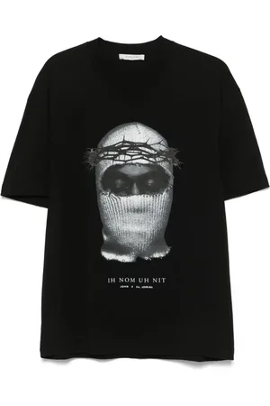 Ih Nom Uh Nit Top, Herre, Sort, 2XL, Bomuld, Sort Bomuld Logo Print T-shirt