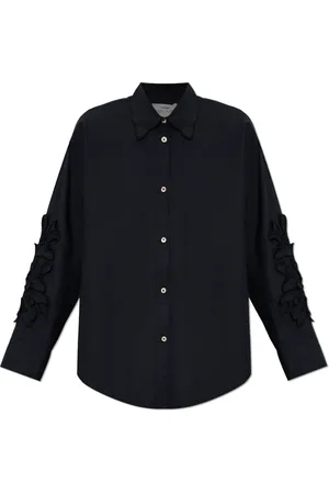 FORTE FORTE Bluser & Skjorter, Dame, Sort, M, Bomuld, Skjorte med krave