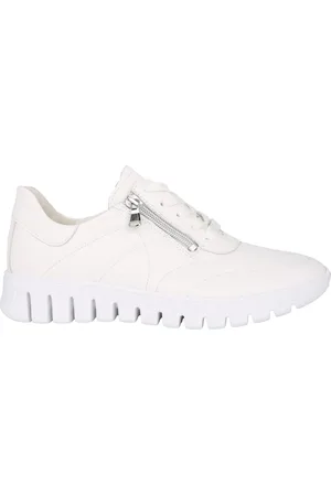 Waldläufer Sko, Dame, Hvid, 39 1/2 EU, Læder, Hvide Læder Brede Sneakers