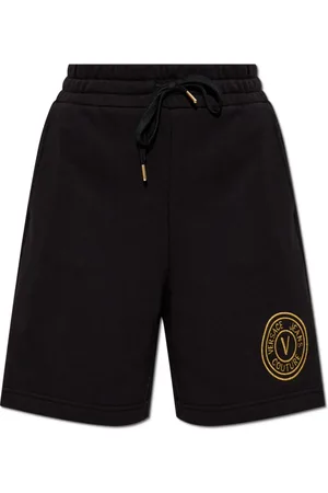 VERSACE Shorts, Dame, Sort, M, Bomuld, Shorts med broderet logo