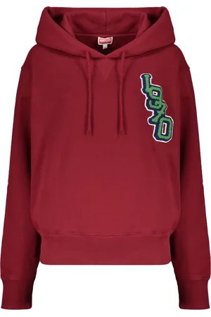 Kenzo Sweathshirts & Hoodies, Dame, Rød, XS, Bomuld, Bomuldshættetrøje med justerbar hætte og lommer