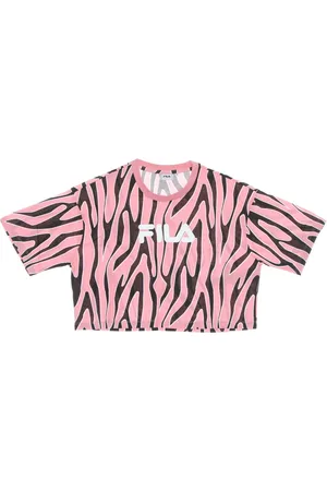 Fila Top, Dame, Lyserød, L, Bomuld, Peony All Over Cropped Tee