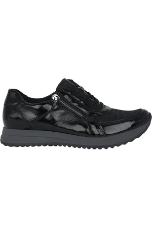 Waldläufer Sko, Dame, Sort, 37 1/2 EU, Læder, Bred pasform læder sneaker - Sort