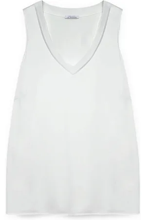 Fiorella rubino Top, Dame, Hvid, XL, Polyester, Top i to med V-udskæring