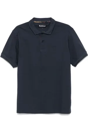 Barbour Top, Herre, Blå, M, Blå Polo Skjorte med Logo Broderi