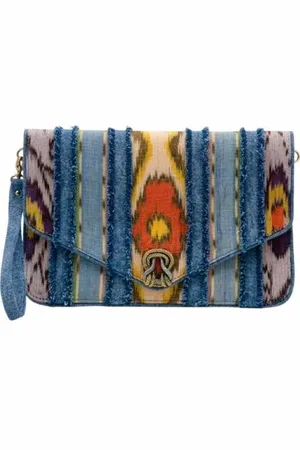 CLARIS VIROT Taske, Dame, Flerfarvet, ONE SIZE, Denim, Patchwork Pochette Alicia Denim Orange Grøn