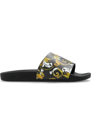 VERSACE Sko, Dame, Sort, 35 EU, Uld, Gummislides med tryk