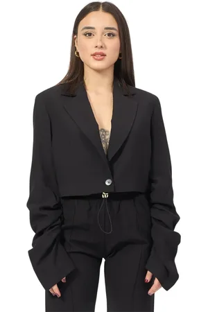 GAËLLE Jakke, Dame, Sort, XS, Nylon, Kort Sort Jakke med Rynkede Ærmer