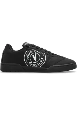 VERSACE Sko, Herre, Sort, 42 EU, Læder, Sneakers med logo
