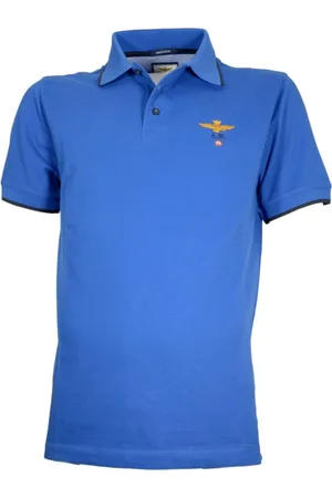 Aeronautica Militare Top, Herre, Blå, XL, Bomuld, Kortærmet Bomuldspolo Blå