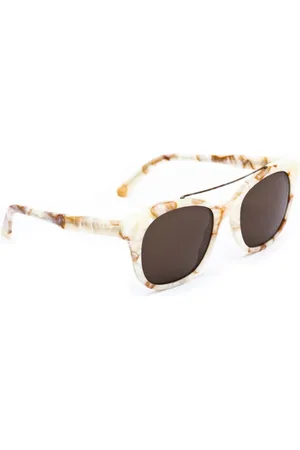 ANDY WOLF Tilbehør, Herre, Flerfarvet, ONE SIZE, Håndlavet Acetat Solbriller i Havana Creme