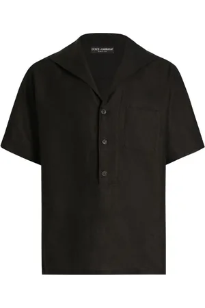 Dolce & Gabbana Skjorte, Herre, Sort, M, Sorte skjorter med åben krave lomme