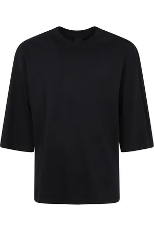 THOM KROM Top, Herre, Sort, S, Uld, Sort Drop Skulder Tonal Syning T-shirt