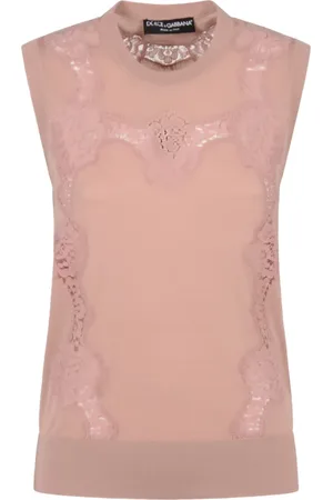 Dolce & Gabbana Top, Dame, Lyserød, XL, Uld, Stilfuld Tank Top