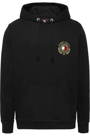 Tommy Hilfiger Sweathshirts & Hoodies, Herre, Sort, L, Bomuld, Sort Hættetrøje med Logo