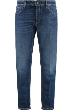 PT Torino Jeans, Herre, Blå, W31, Bomuld, Reggae Tapered Fit Jeans med Metal Knapper