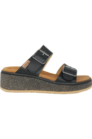 Pikolinos Sko, Dame, Sort, 42 EU, Læder, Sorte damesandal - Alzira stil
