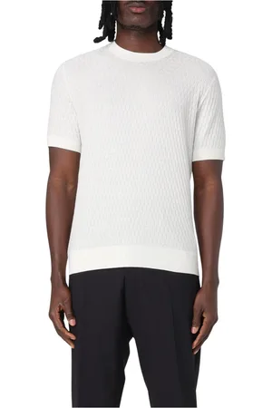 Paolo Pecora Top, Herre, Hvid, L, Uld, Afslappet Crew Neck T-shirt
