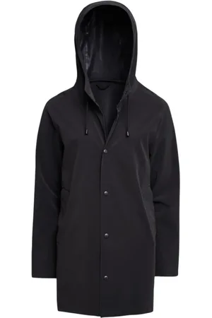 Stutterheim Jakke, unisex, Sort, XL, Uld, Letvægts Mat Regnfrakke