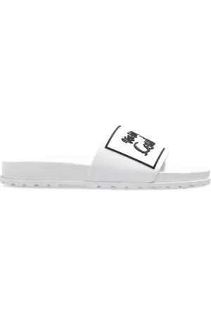 VERSACE Sko, Dame, Hvid, 35 EU, Uld, Gummislides med logo