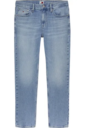 Tommy Hilfiger Jeans, Herre, Blå, W33, Bomuld, Blå Slim Fit Straight Leg Jeans