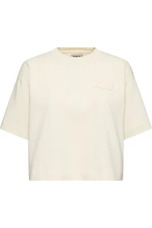 Autry Top, Dame, , S, Bomuld, Hvid Logo Cropped T-shirt