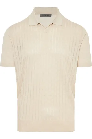 corneliani Top, Herre, , 2XL, Linned, Ribbet Linned Polo Skjorte
