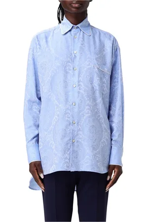 Etro Bluser & Skjorter, Dame, Blå, S, Bomuld, Dame Skjorte i Trendy Stil