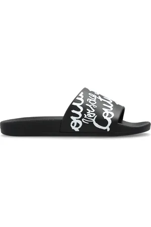 VERSACE Sko, Dame, Sort, 39 EU, Uld, Gummislides med logo