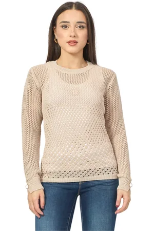 Fracomina Strik, Dame, , L, Nylon, Sweater Regular Fit Langærmet