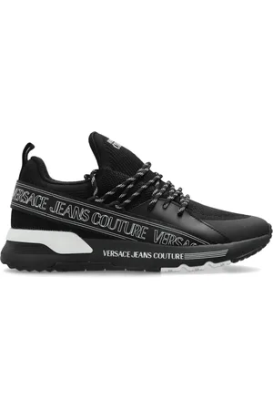 VERSACE Sko, Herre, Sort, 44 EU, Uld, Sneakers med trykt logo