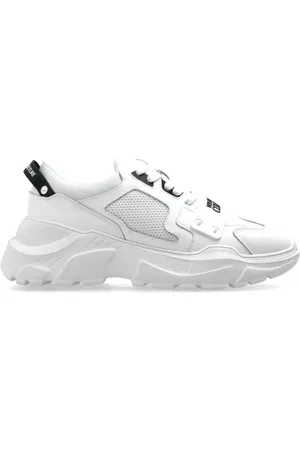 VERSACE Sko, Herre, Hvid, 43 EU, Uld, Sneakers med trykt logo